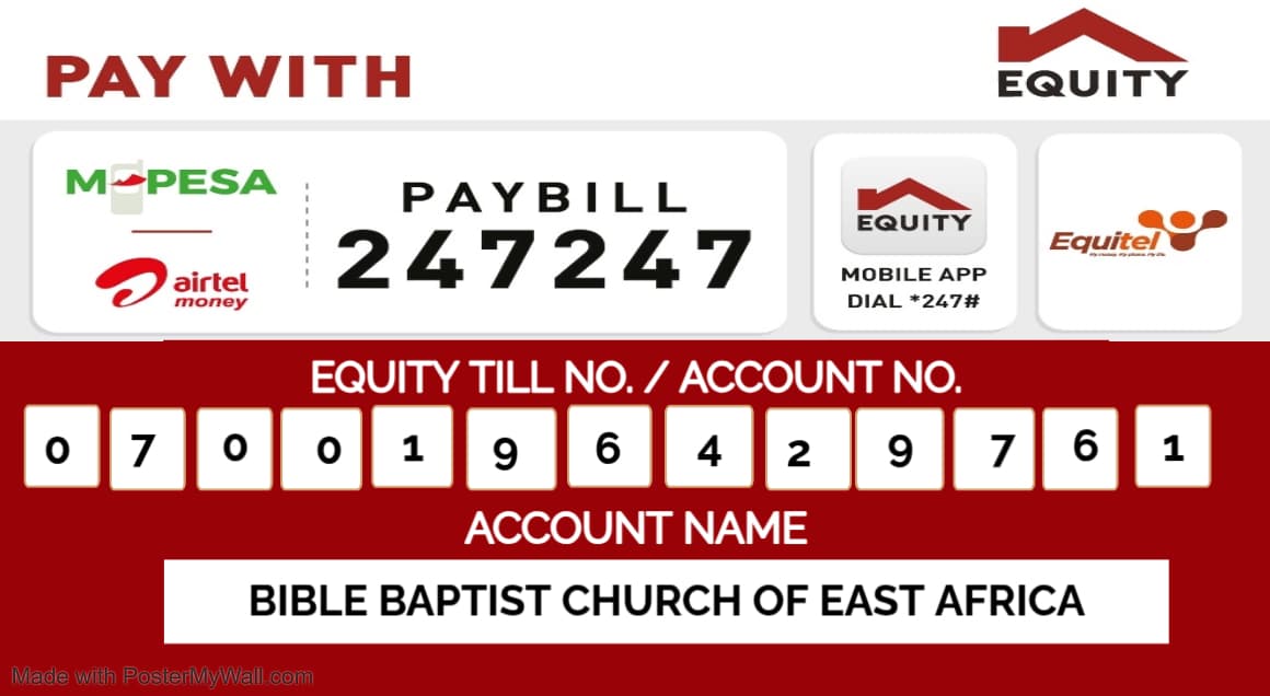 Bank details for Noonkopir Bible Baptist Church